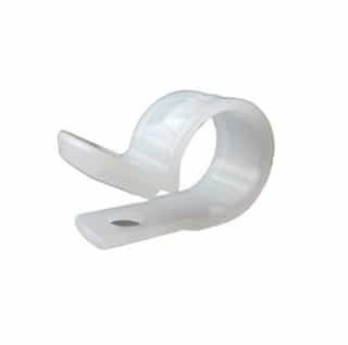 White Plastic Cable Clamps, Screw/Nail Mount
