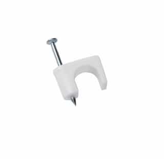 1/4" White Coax Staples w/ Zinc Plated Nail