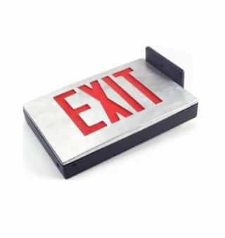 GlobaLux LED Aluminum Exit Sign, Black Housing w/ Red Letters