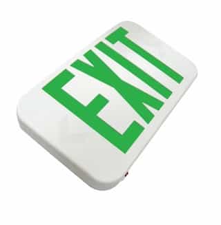 GlobaLux LED Aluminum Exit Sign, White Housing w/ Green Letters