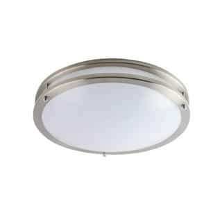 26W 14-in Ringed Ceiling Light, 1840 lm, 120V, Select CCT, Br.Nickel