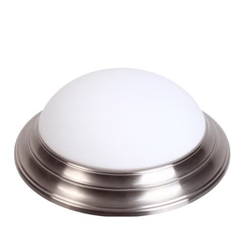16-in 17W Decorative Flush Mount, Dimmable, 1200 lm, 120V, 3000K, Nickel Satin
