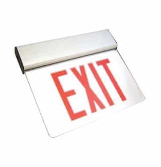 2-Way LED Edge Lit Exit Sign, Aluminum Housing w/ Red Letters