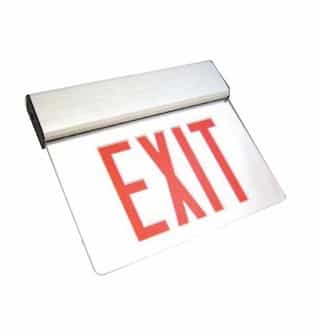 2-Way LED Edge Lit Exit Sign, White Housing w/ Red Letters