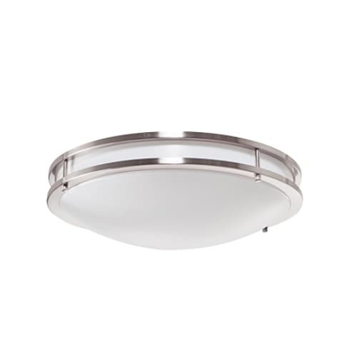 14-in 17W LED Decorative Ceiling Light, Dimmable, 1200 lm, 120V, 3000K, Nickel Satin