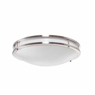 12-in 13W LED Decorative Ceiling Light, Dimmable, 910 lm, 120V, 3000K, Nickel Satin