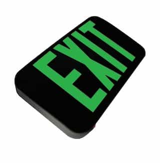 GlobaLux Remote Capable LED Exit Sign, Black Housing, Green Letters