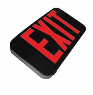 GlobaLux Remote Capable LED Exit Sign, Black Housing, Red Letters