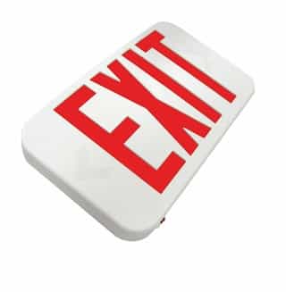 GlobaLux Remote Capable LED Exit Sign, White Housing, Red Letters