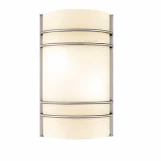 9W LED Ringed Wall Sconce w/Frosted Glass Diffuser, 900 Lumens