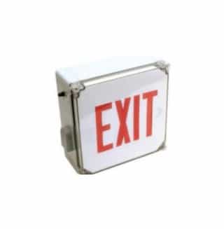 GlobaLux Wet Location Exit/Emergency Combo Light, Red Letters