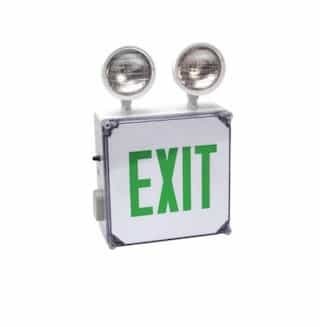 LED Wet Location Exit Sign w Green Letters