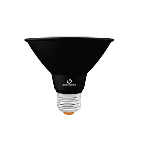 11W LED PAR30 Bulb, Short Neck, Dimmable, 40 Degree Beam, E26, 990 lm, 120V, 3000K, Black