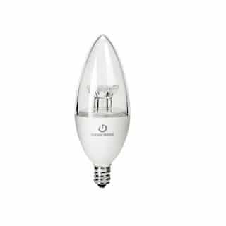 6.5W LED B13 Bulb, Dimmable, E12, 500 lm, 120V, 2700K, Clear