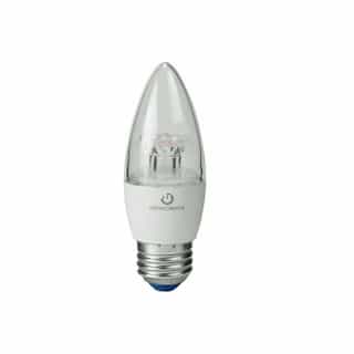 6.5W LED B13 Bulb, Dimmable, E26, 500 lm, 120V, 2700K, Clear
