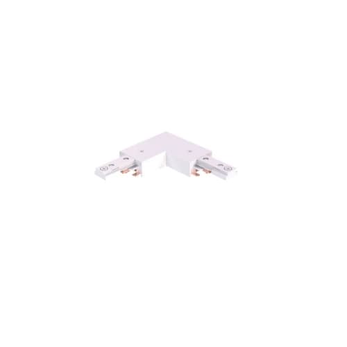 L Connector for Single Circuit J-Type Track, White