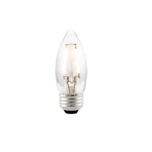 3.3W LED Filament Bulb, E26, Dimmable, 300 lm, 120V, 2700K, Clear