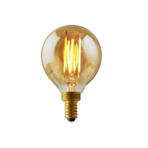 4W LED Filament Bulb, E12, Dimmable, 250 lm, 120V, 2000K, Amber