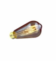 4W LED Filament Bulb, E26, Dimmable, 300 lm, 120V, 2000K, Amber