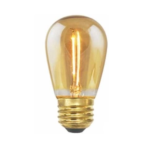 1W LED Filament Bulb, E26, 55 lm, 120V, 2700K, Amber