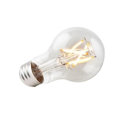 5W LED A19 Filament Bulb, E26, Dimmable, 450 lm, 120V, 2700K, Clear