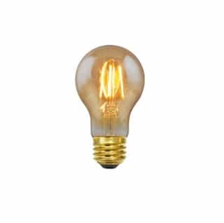 5W LED A19 Filament Bulb, E26, Dimmable, 340 lm, 120V, 2000K, Amber