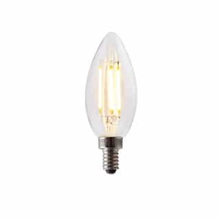 Green Creative 2W LED B11 Versa Filament Bulb, Dim, E12, 200 lm, 120V, 2700K, Clear