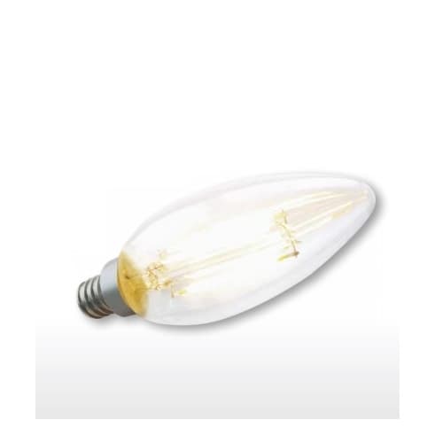 3.5W Filament LED B10 Bulb, E12 Base, Dimmable, 320 lm, 2700K
