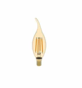 2400K 3.5W Flame Tip Candelabra Filament Dimmer LED Bulb