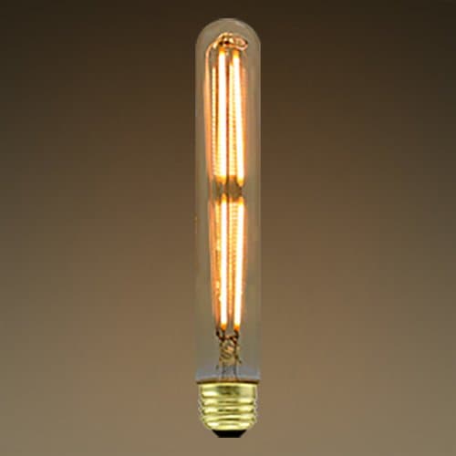 3.5W LED T10 Filament Bulb, Amber Glass, Dimmable, 250 lm, 120V, 2200K