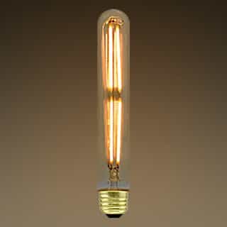 3.5W LED T10 Filament Bulb, Amber Glass, Dimmable, 250 lm, 120V, 2200K