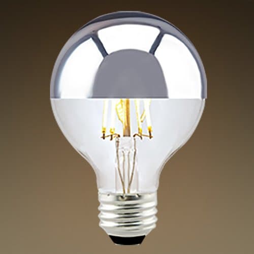 4.5W LED G25 Filament Bulb, Dimmable, E26, 400 lm, 120V, 2700K, Silver Bowl