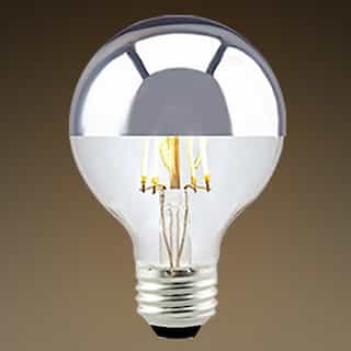 Green Creative 4.5W LED G25 Filament Bulb, Dimmable, E26, 400 lm, 120V, 2700K, Silver Bowl