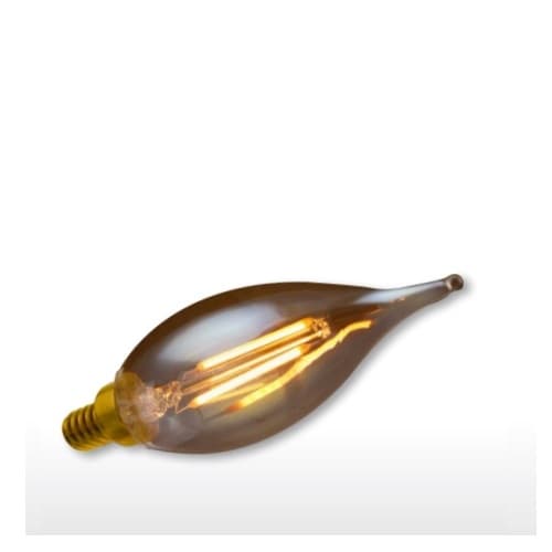 4.5W LED BA11 Filament Bulb, Amber Glass, Dimmable, E12, 240 lm, 120V, 2000K