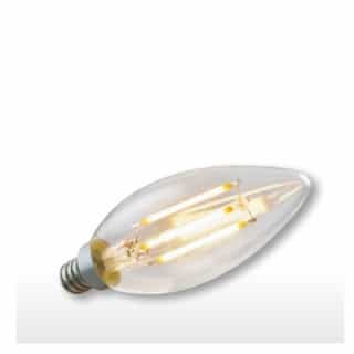 Green Creative 3.3W LED B11 Filament Bulb, Dimmable, E12, 300 lm, 120V, 2700K