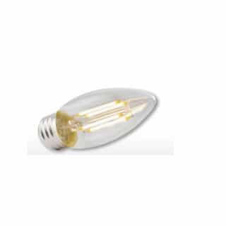 Green Creative 3.3W LED B11 Filament Bulb, Dimmable, E26, 300 lm, 120V, 2700K