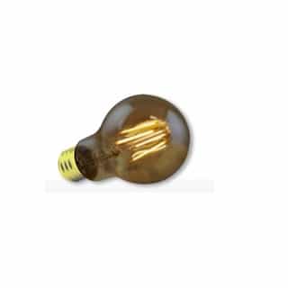 5W LED A19 Filament Bulb, Amber Glass, Dimmable, E26, 340 lm, 120V, 2000K