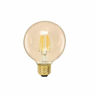 Green Creative 4W LED G25 Filament Bulb, Amber Glass, Dimmable, E26, 250 lm, 120V, 2000K