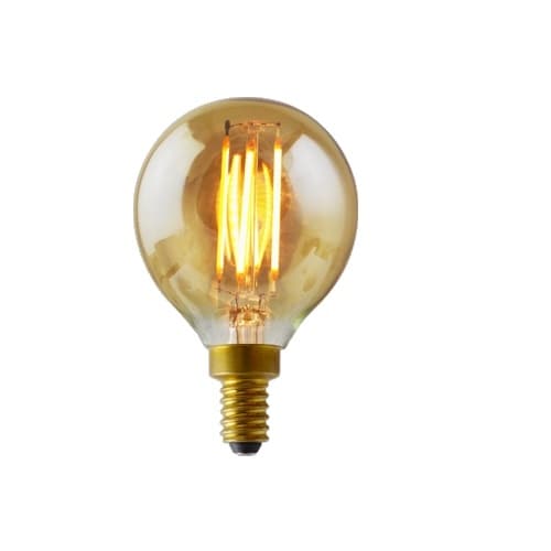4W LED G16.5 Filament Bulb, Amber Glass, Dimmable, E12, 250 lm, 120V, 2000K