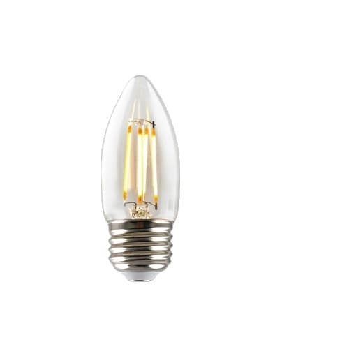 5W LED B11 Filament Bulb, Dimmable, E26, 500 lm, 120V, 2700K