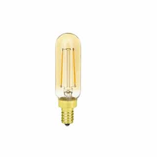 Green Creative 3W LED T6 Filament Bulb, Amber Glass, Dimmable, E12, 110 lm, 120V, 2000K