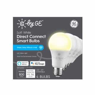 9.5W C by GE LED A19 Smart Bulbs, Dimmable, 800 lm, 2700K