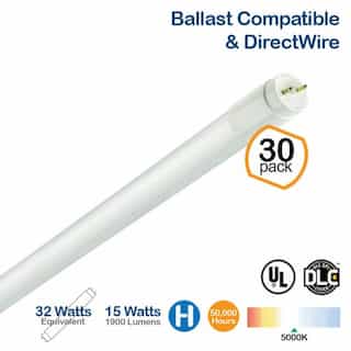  5000K, 15W 4-Ft T8 LED Hybrid Tube (32W Fluorescent Replacement)