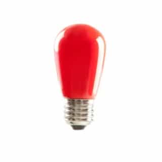1.4W LED S14 Sign Bulb, Dimmable, E26, 120V, Red