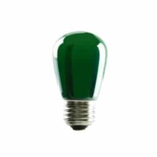 1.4W LED S14 Sign Bulb, Dimmable, E26, 120V, Green