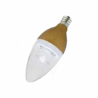 3W LED B11 Brass Chandelier Bulb, Dim, 82 CRI, E12, 120V, 2700K, Clear