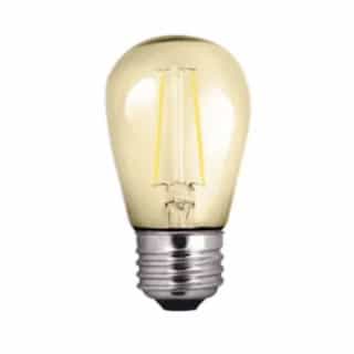 2W LED S14 Filament Bulb, Non-Dim, E26, 160 lm, 120V, 2200K, Amber