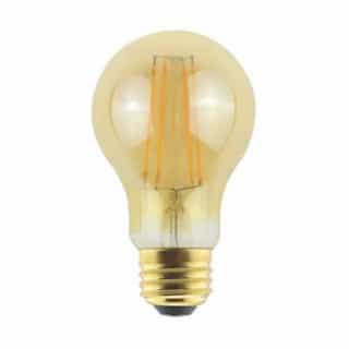 5W LED A19 Filament Bulb, Dim, E26, 82 CRI, 340 lm, 120V, 2200K, Amber