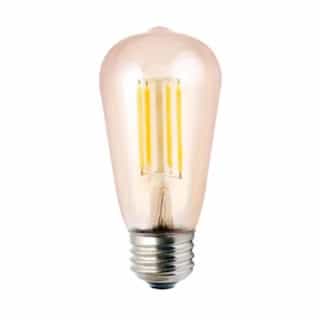 5.5W LED ST19 Filament Bulb, Dim, E26, 500 lm, 120V, 2700K, Clear