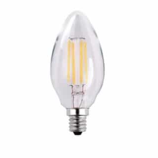 5.5W LED B11 Filament Chandelier Bulb, Dim, E12, 120V, 2200K, Amber